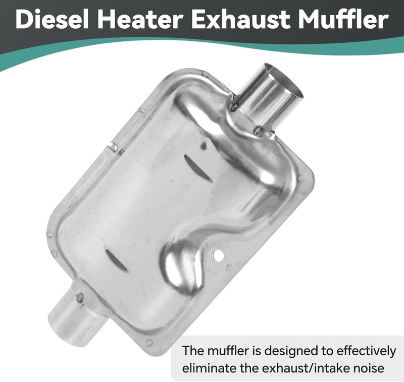 Copgge Stainless Steel Diesel Heater Exhaust Pipe Exhaust Muffler with Air Intake Filter and Pipe Set for Install on RV Camper Trailer Truck Parking Diesel Heater - Image 4
